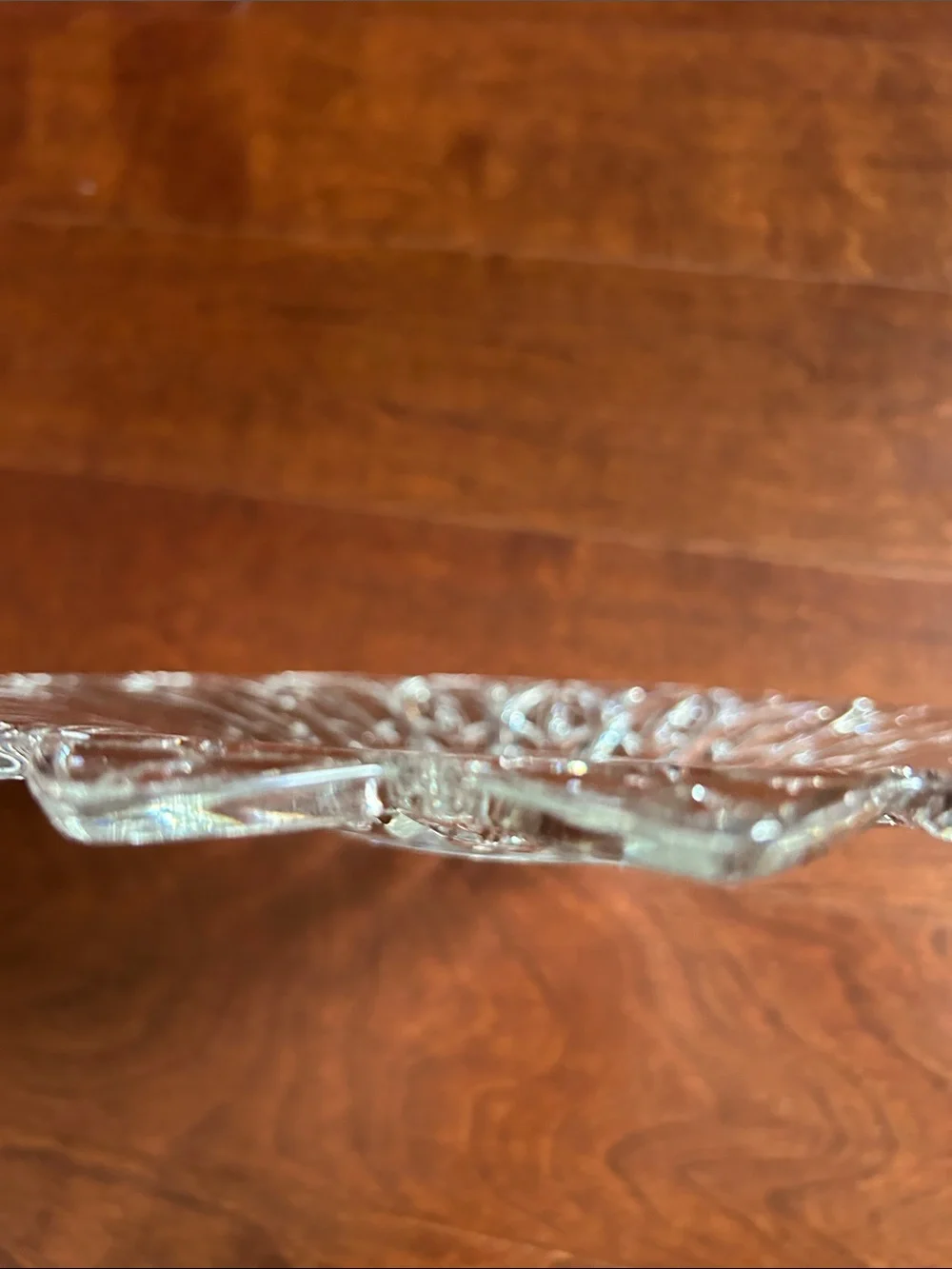 Vintage Clear Floral Pressed Glass Serving Platter, Versatile and Adorable